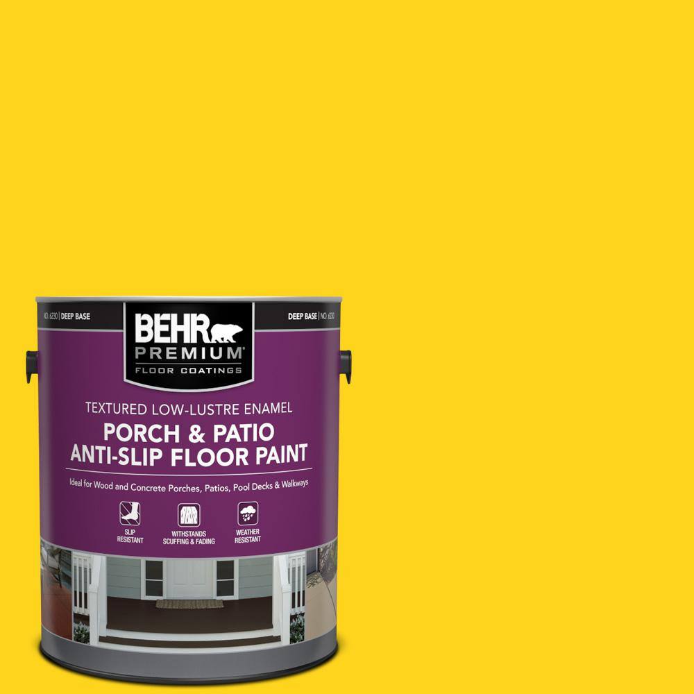 1 gal. #S-G-390 Lemon Zest Textured Low-Lustre Enamel Interior/Exterior Porch and Patio Anti-Slip Floor Paint price history on PriceWatchPro