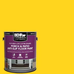 1 gal. #S-G-390 Lemon Zest Textured Low-Lustre Enamel Interior/Exterior Porch and Patio Anti-Slip Floor Paint