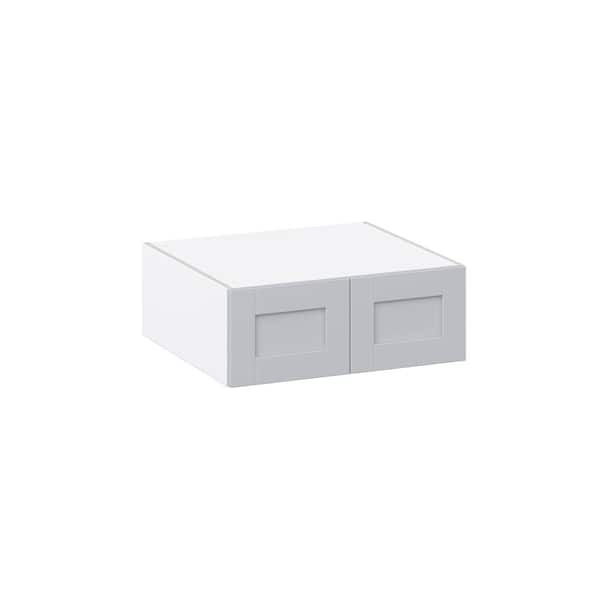 J COLLECTION Milton 27 in. W x 24 in. D x 10 in. H Assembled Shaker Wall Bridge Kitchen Cabinet in Light Gray