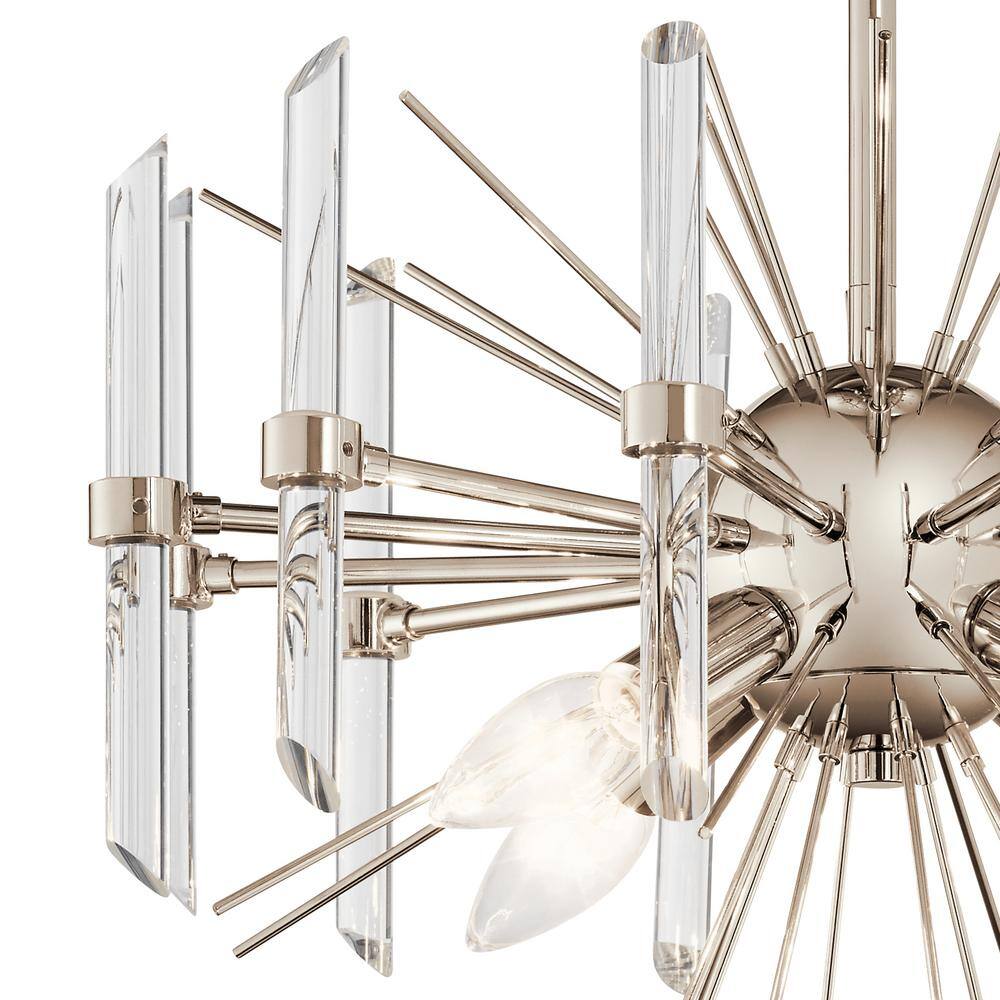 Eris Crystal Globe 16" Polished Nickel 4-Light Semi-Flush Ceiling Fixture
