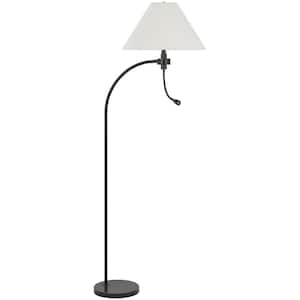 67.5 in. Height Dark Bronze Standard Metal Floor Lamp With Fabric Shade