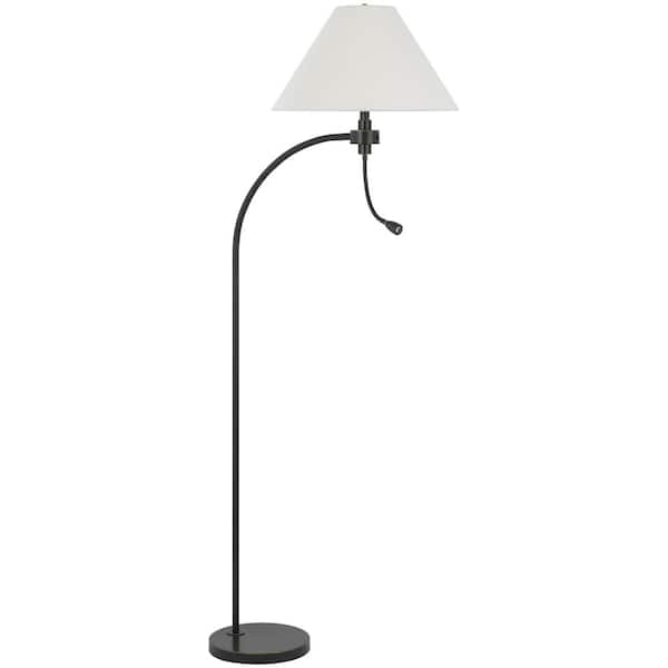 CAL Lighting 67.5 in. Height Dark Bronze Standard Metal Floor Lamp With Fabric Shade