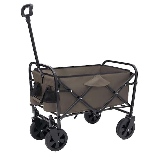 2.1 cu. ft. Olive Green Steel Garden Cart