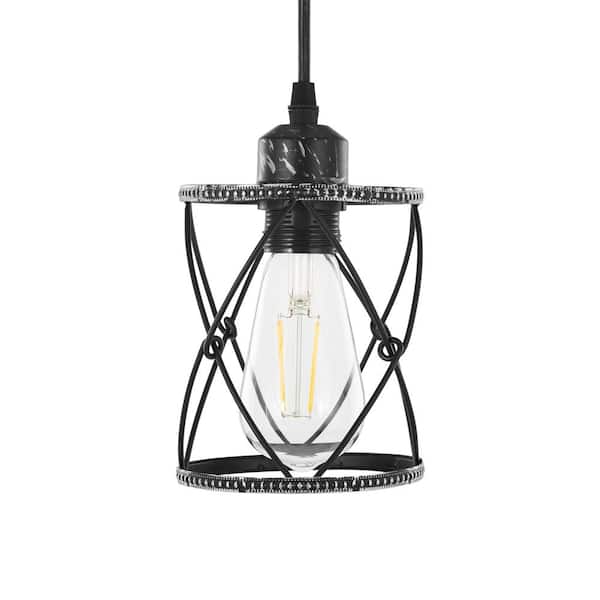 TRIBESIGNS WAY TO ORIGIN Bailey 1-light Black Mini Pendant Light with Metal Wire Cage