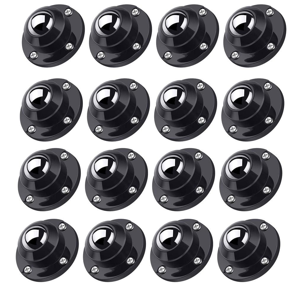 1 in. Black Steel Self Adhesive Caster Wheels Low Profile Swivel Wheels Load Capacity 28 lbs. Per Wheel (16-Pack) price history on PriceWatchPro