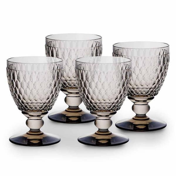 Boston 11.75 oz. Water Goblet in Smoke Glass Set (Set of 4)