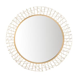 Elsie 28.8 in. X 28.8 in. Gold Framed Mirror