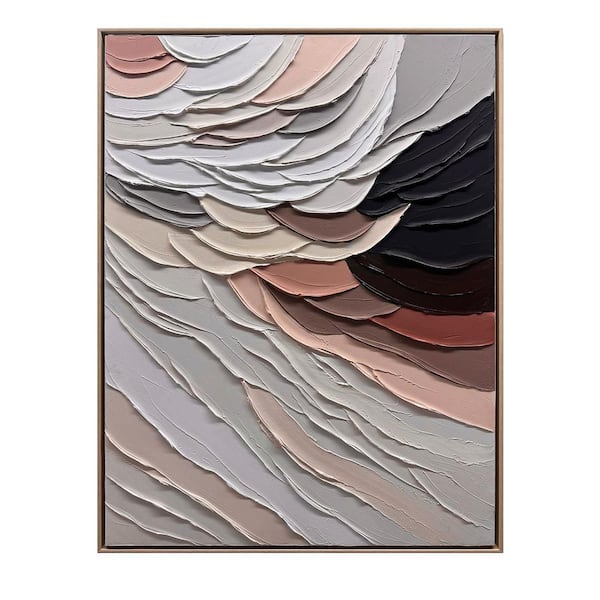 A&E "Lilt" Framed Abstract Wall Art Print Hand Painted 48 in. x 36 in.