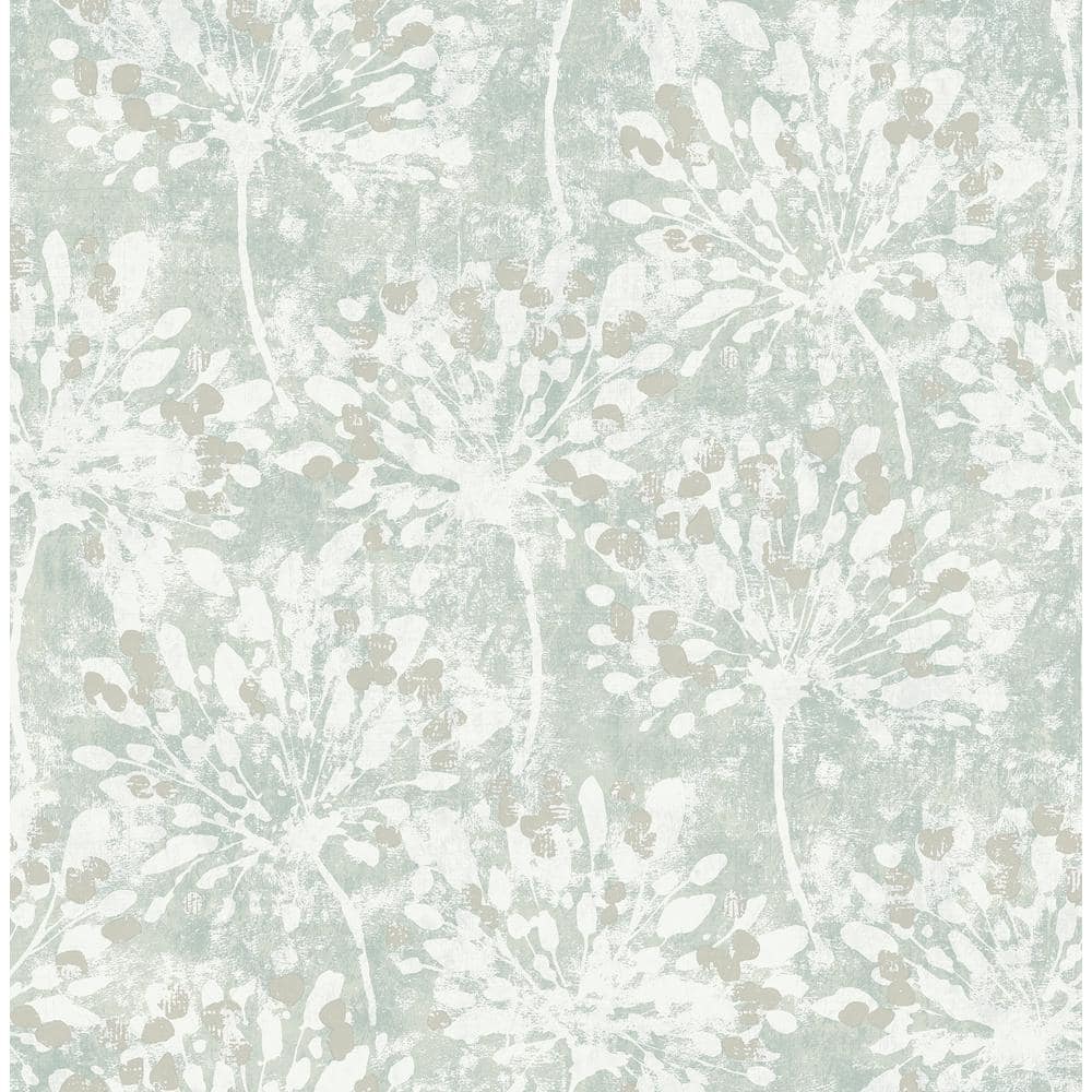 Dori Light Green and White Painterly Floral Non-Pasted Wallpaper
