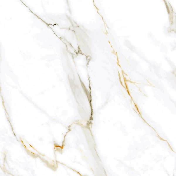 Take Home Sample-Calle Sol 4 in. x 4 in. Polished Porcelain Marble Look Floor and Wall Tile