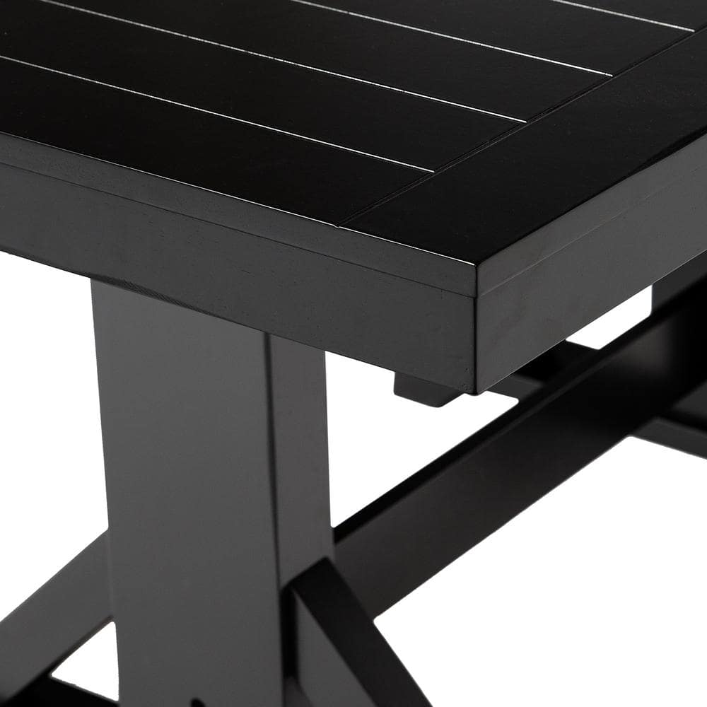 Antique Black Reclaimed Wood Extendable Farmhouse Dining Table