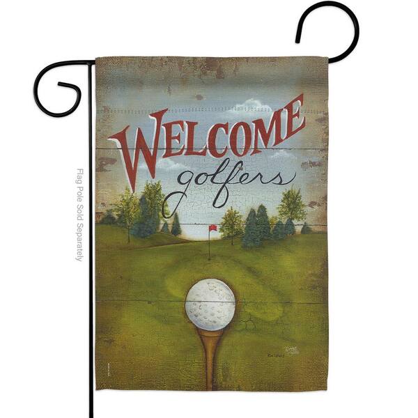 Breeze Decor 13 in. x 18.5 in. Golfers Golf Garden Flag 2Sided
