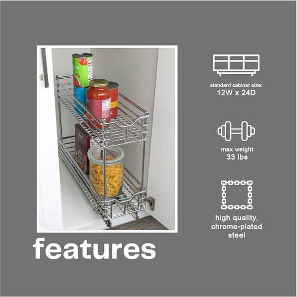 Cabinet Caddy Instant Access Pull out/Swivel 2-tier Storage Organizer 