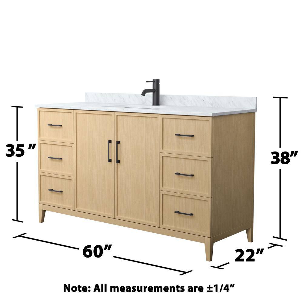 Elan 60'' Tan Oak Single Bathroom Vanity with Marble Top