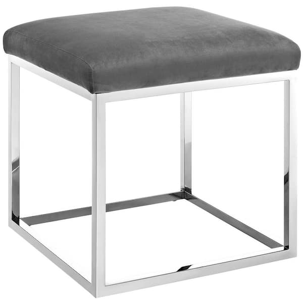 MODWAY Silver Gray Gaze Ottoman