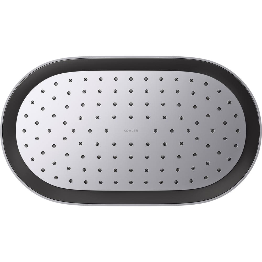 Elegant 14" Oval Ceiling-Mount Rain Showerhead in Polished Chrome