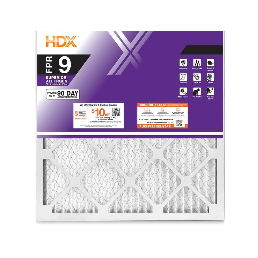 HDX 22 in. x 22 in. x 1 in. Superior Pleated Air Filter FPR 9