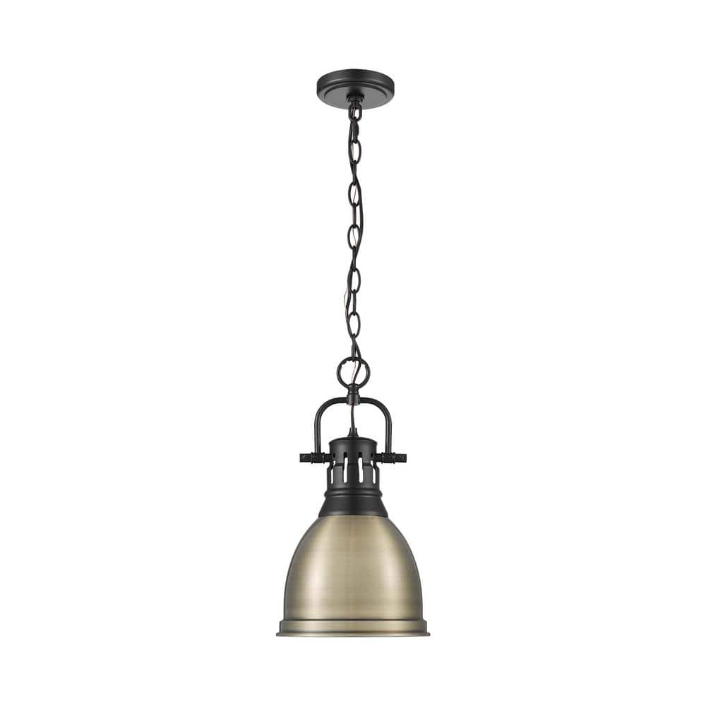 Duncan 100-Watt 1-Light Matte Black Pendant Light with Gold Shade and No Bulbs Included price history on PriceWatchPro