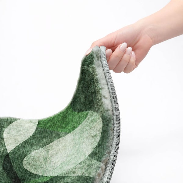 Dream Shag Premium Machine Washable Abstract ADS536 Fern 9 ft. x 12 ft. Area Rug