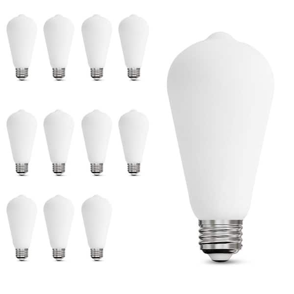 Feit Electric 40-Watt Equivalent T10L Dimmable Straight Filament E26 Opal LED Light Bulb, Soft White 2700K (12-Pack)