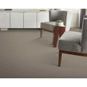 Sand Harbor - Flint/Stone - Gray 12 ft. 27 oz. Wool Loop Installed Carpet