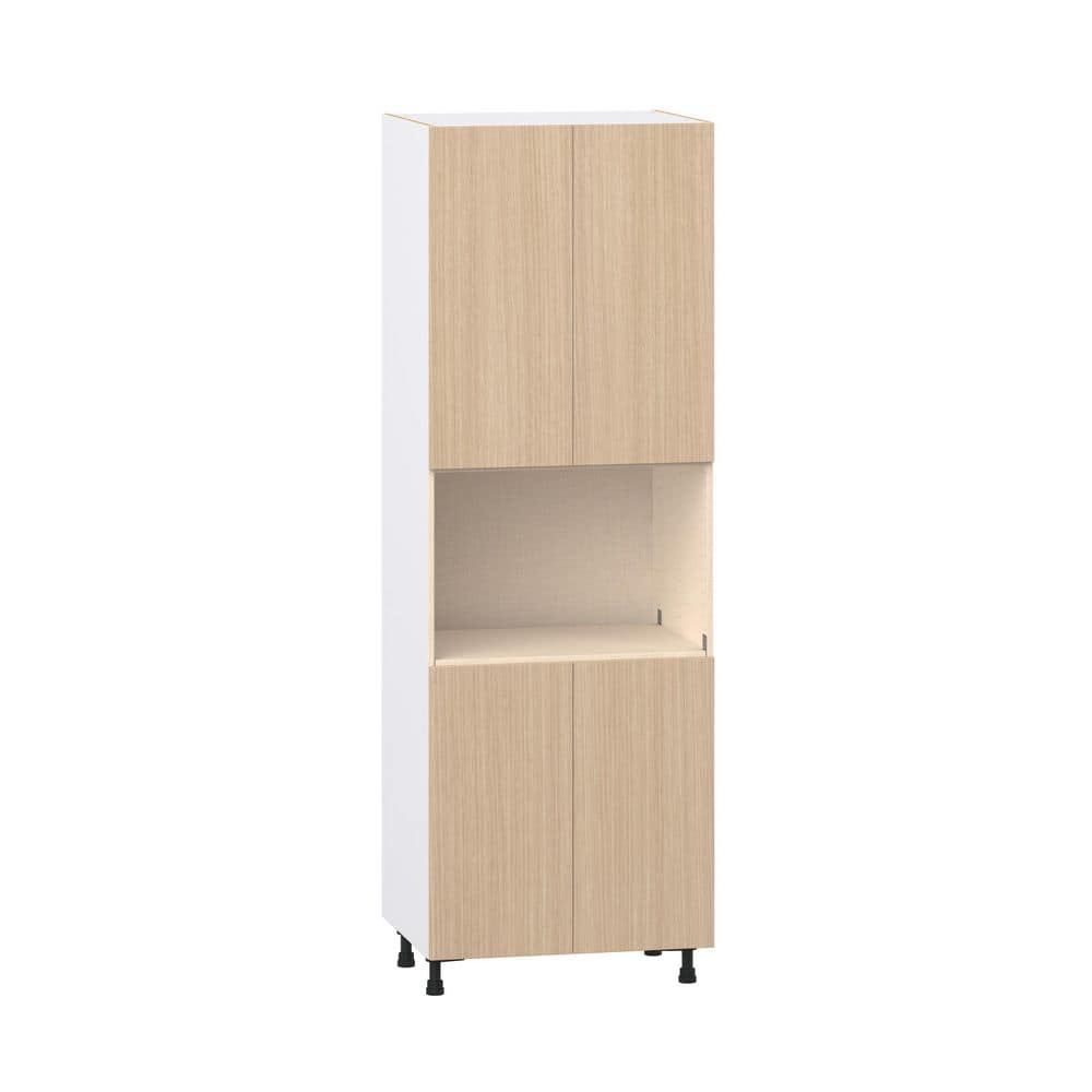 Timberline 30 in. W x 24.5 in. D x 89.5 in. H Assembled Shaker Microwave Pantry Kitchen Cabinet in Mojavi Oak price history on PriceWatchPro