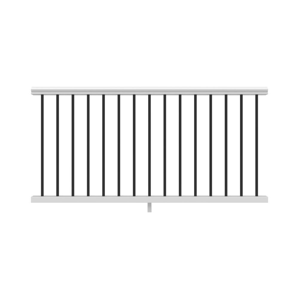 Veranda 6 ft. x 36 in. Traditional Polycomposite Rail Kit with Steel ...