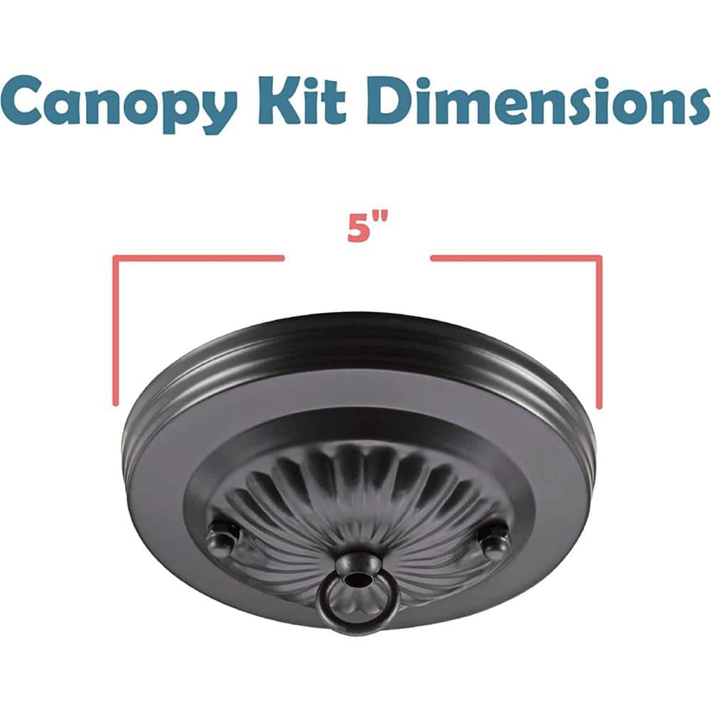 Oil Rubbed Bronze Traditional Chandelier Fixture Canopy Kit, 5" Diameter