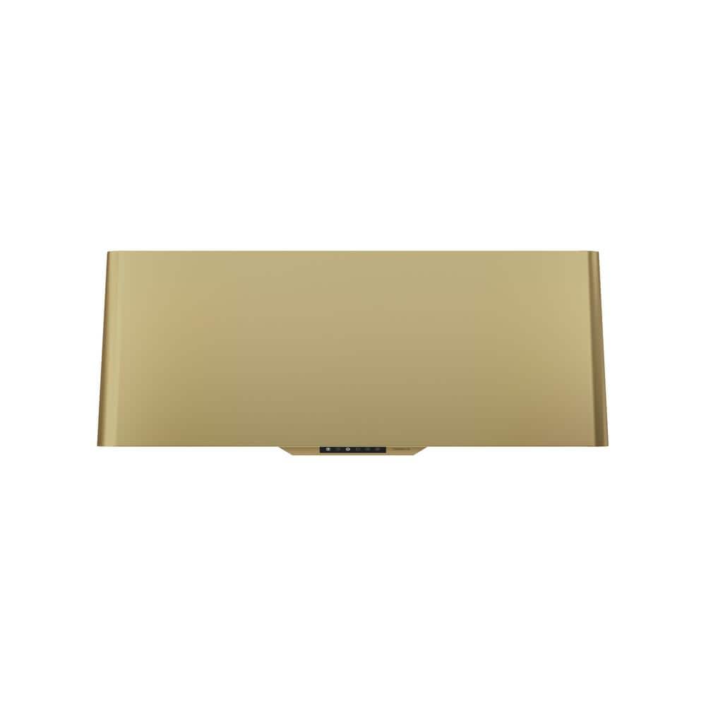 Mesa 36 in. Shell Only Wall Mount Range Hood with LED Lights in Satin Gold
