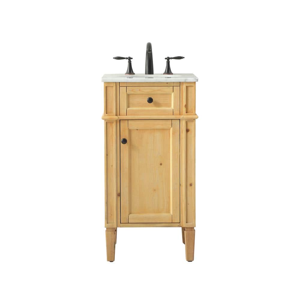Timeless Home 18 in. W x 19 in. D x 35 in. H Single Bathroom Vanity in Natu