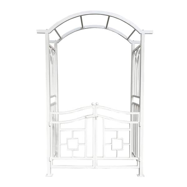 86 in. x 60 in. Aluminum Garden Arbor Arch with Gate