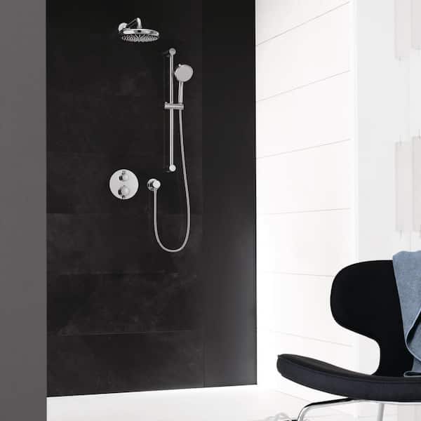 bevel Premedicatie Onschuld GROHE Grohtherm Cube 2-Spray Shower Set with Tempesta 210 in StarLight  Chrome 34745000 - The Home Depot