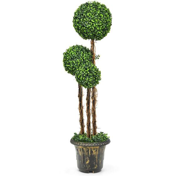 Pure Garden Artificial Podocarpus 36 Double Ball Faux Plant