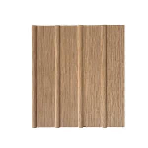 Take Home Sample-Fluted Solid Oak 3/8 in. x 5.5 in. x 5.5 in. Unfinished Classic Bead Real Wood Slat Wall Panels 1-Piece