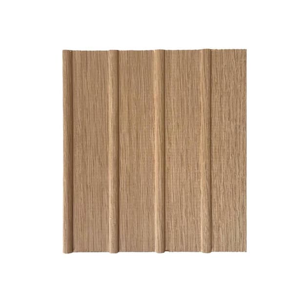 Timeline Sample-Fluted Solid Oak 3/8 in. x 5.5 in. x 5.5 in. Unfinished Classic Bead Real Wood Slat Wall Panels 1-Piece