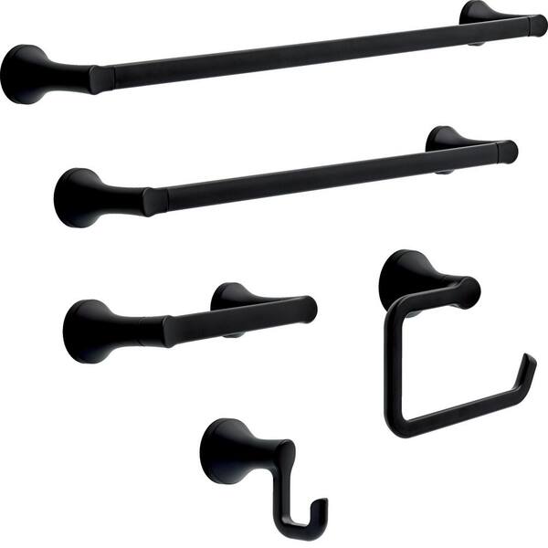 Delta Caffery 18 in. Wall Mounted Towel Bar in Matte Black CAF18