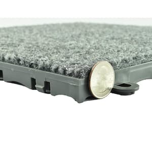ClickBase Gray Residential 12.125 in. x 12.125 Interlocking Carpet Tile (20 Tiles/Case) 20.4 sq. ft.