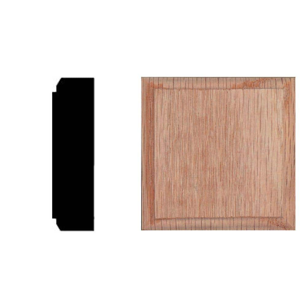11/16 in. x 2-1/2 in. x 2-1/2 in. Oak Rosette Block Moulding