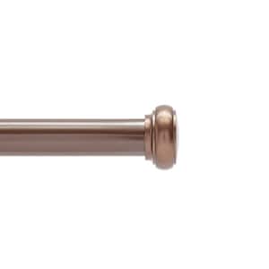 Weaver 28 in. - 48 in. Adjustable Single Curtain Rod 1 in. Diameter in Chocolate with Cap End Finials