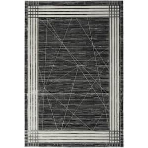 Desire Charcoal Silver 6 ft. x 9 ft. Abstract Contemporary Area Rug