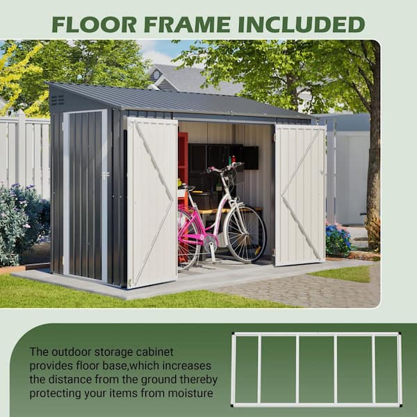 9 ft. W x 4 ft. D Heavy Duty Metal Outdoor Storage Shed with