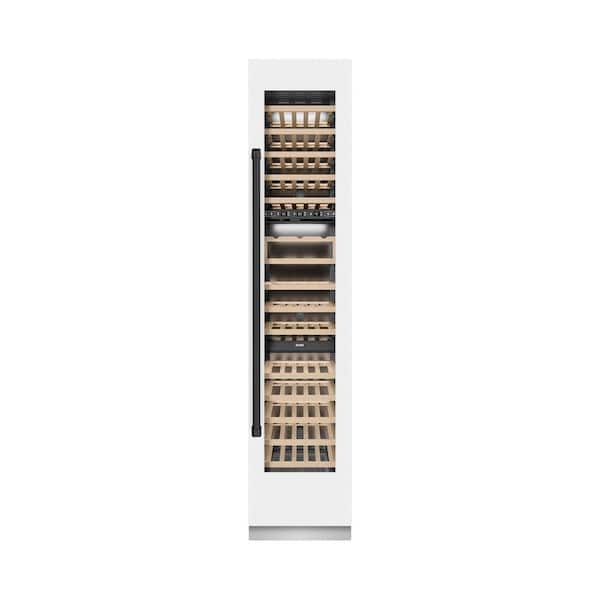Autograph Edition 18 in. Triple Zone 68-Bottle Right Hinge Column Wine Cooler in White Matte with Matte Black Accents