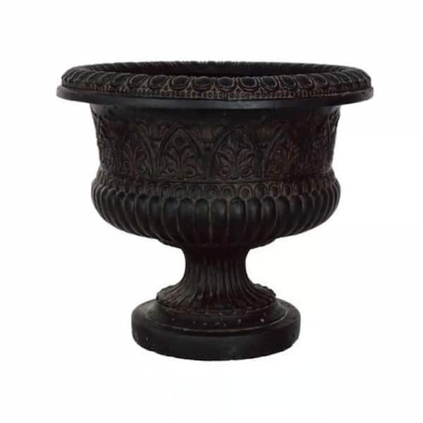 MPG 22 in. L x 22 in. W x 18.5 in. H Aged Charcoal Stone Tuscany Urn