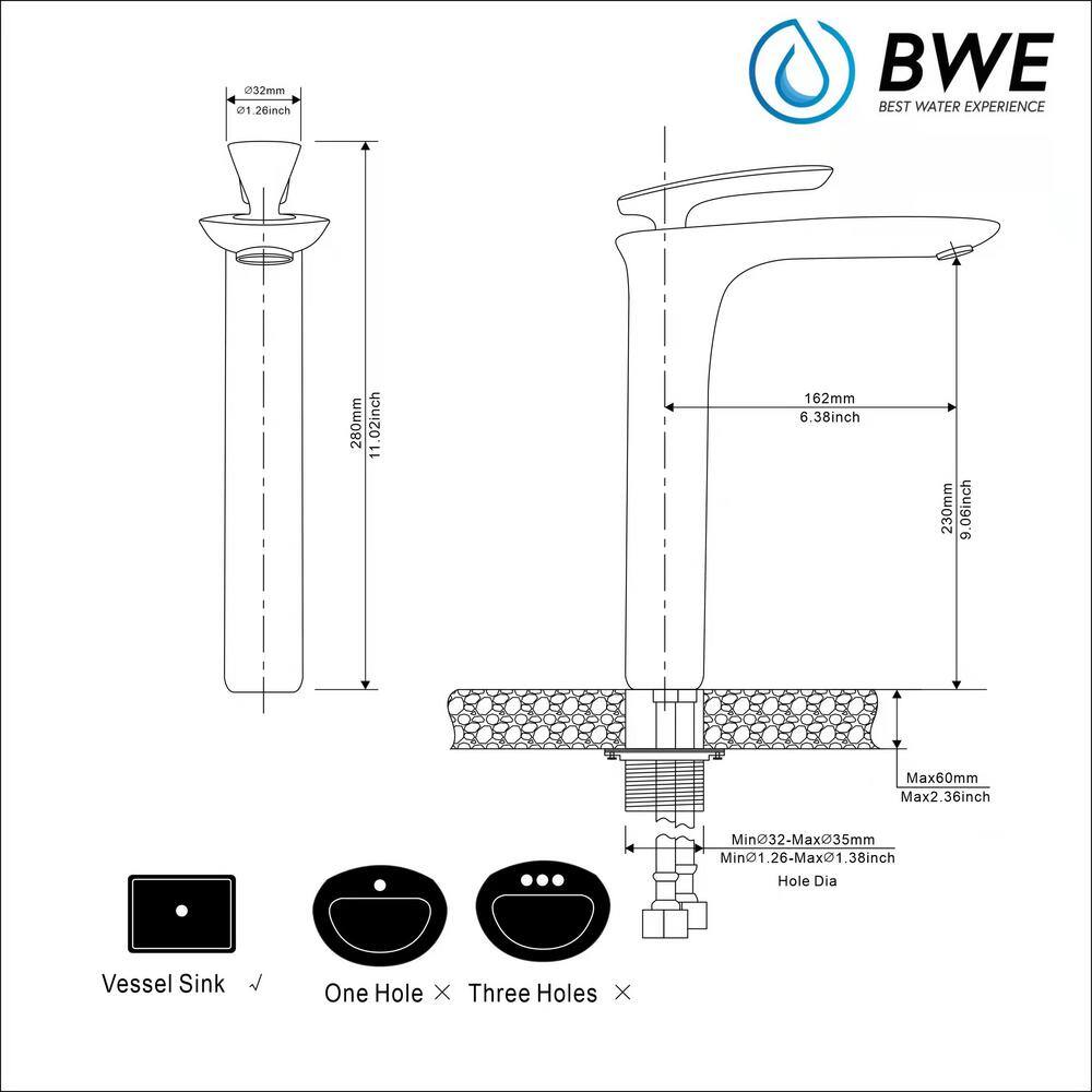Matte Black Single Handle Vessel Sink Faucet