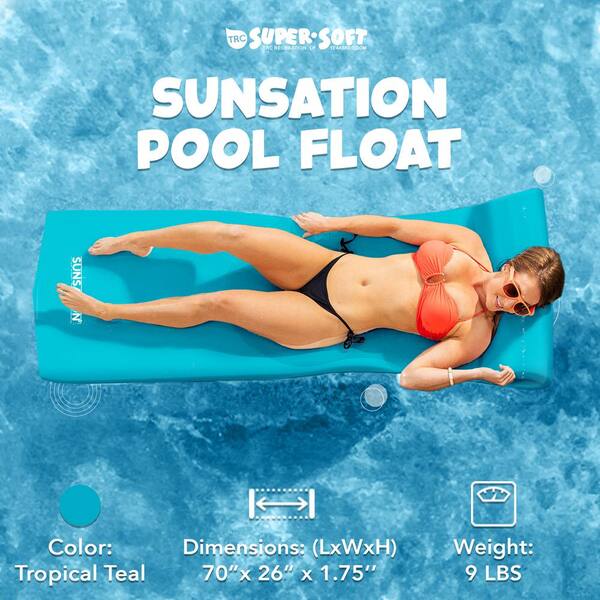 TRC Recreation Sunsation Teal Thick Foam Lounger Raft