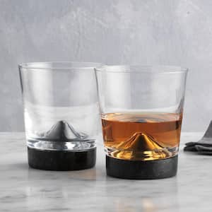 Stone Cold Black Marble Double Old-Fashioned Glasses (Pair of 2)