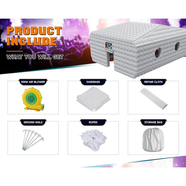 USパップテント amerlife 33 ft. x 20 ft. Silver Inflatable Nightclub Tent