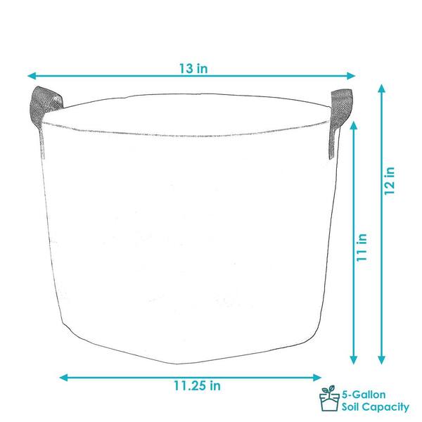 Sunnydaze 5-gallon Garden Grow Bag With Handles Non-woven