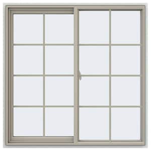 47.5 in. x 47.5 in. V-2500 Series Desert Sand Vinyl Left-Handed Sliding Window with Colonial Grids/Grilles