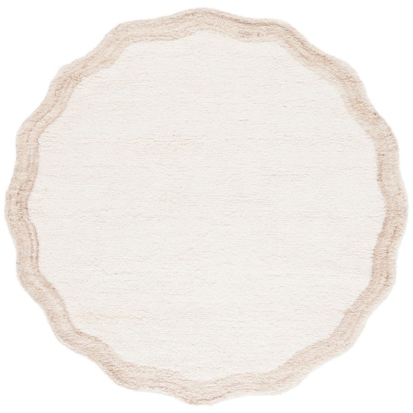 Vermont 6 ft. x 6 ft. Ivory Solid Color Round Rug